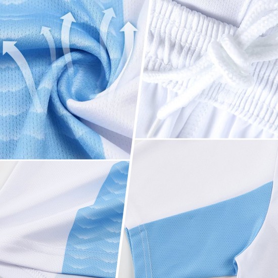 Sports Jersey Sublimation Shape White-Black Custom Soccer Uniform Teal Geometric